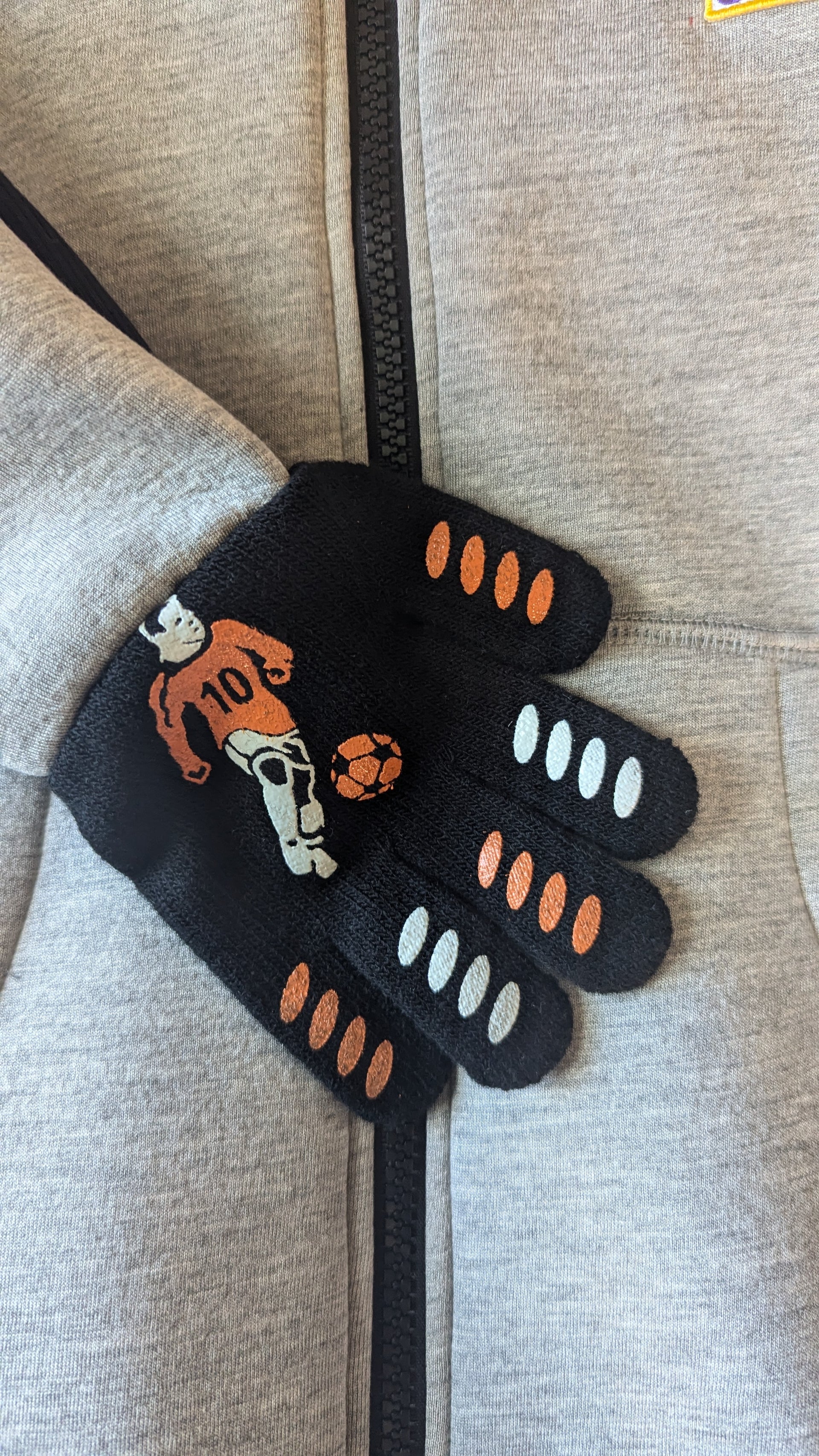 (Size 12-14) Kids Hoodie With Attached Gloves - Pick Your Gloves.