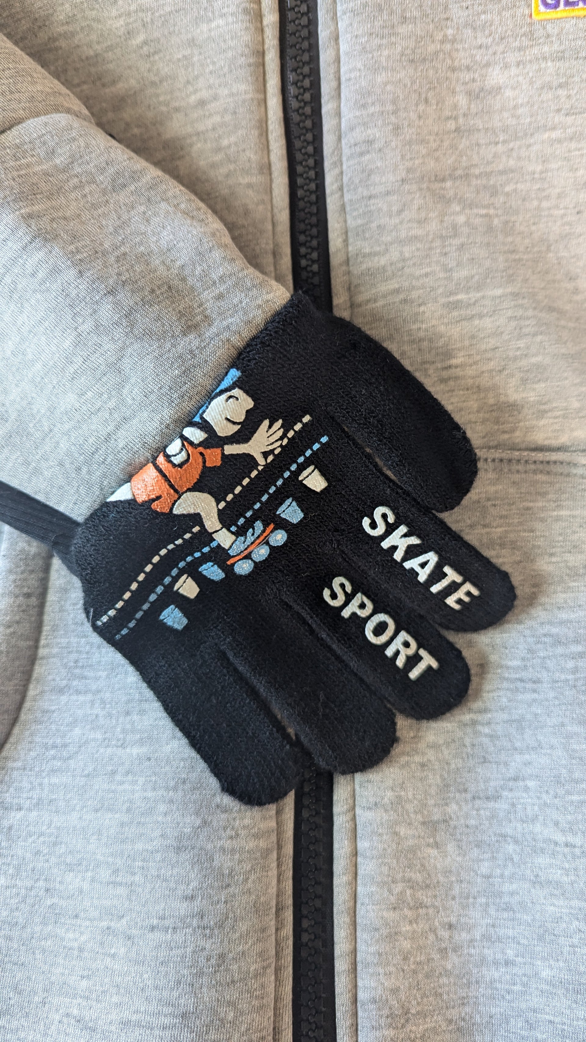 (Size 12-14) Kids Hoodie With Attached Gloves - Pick Your Gloves.