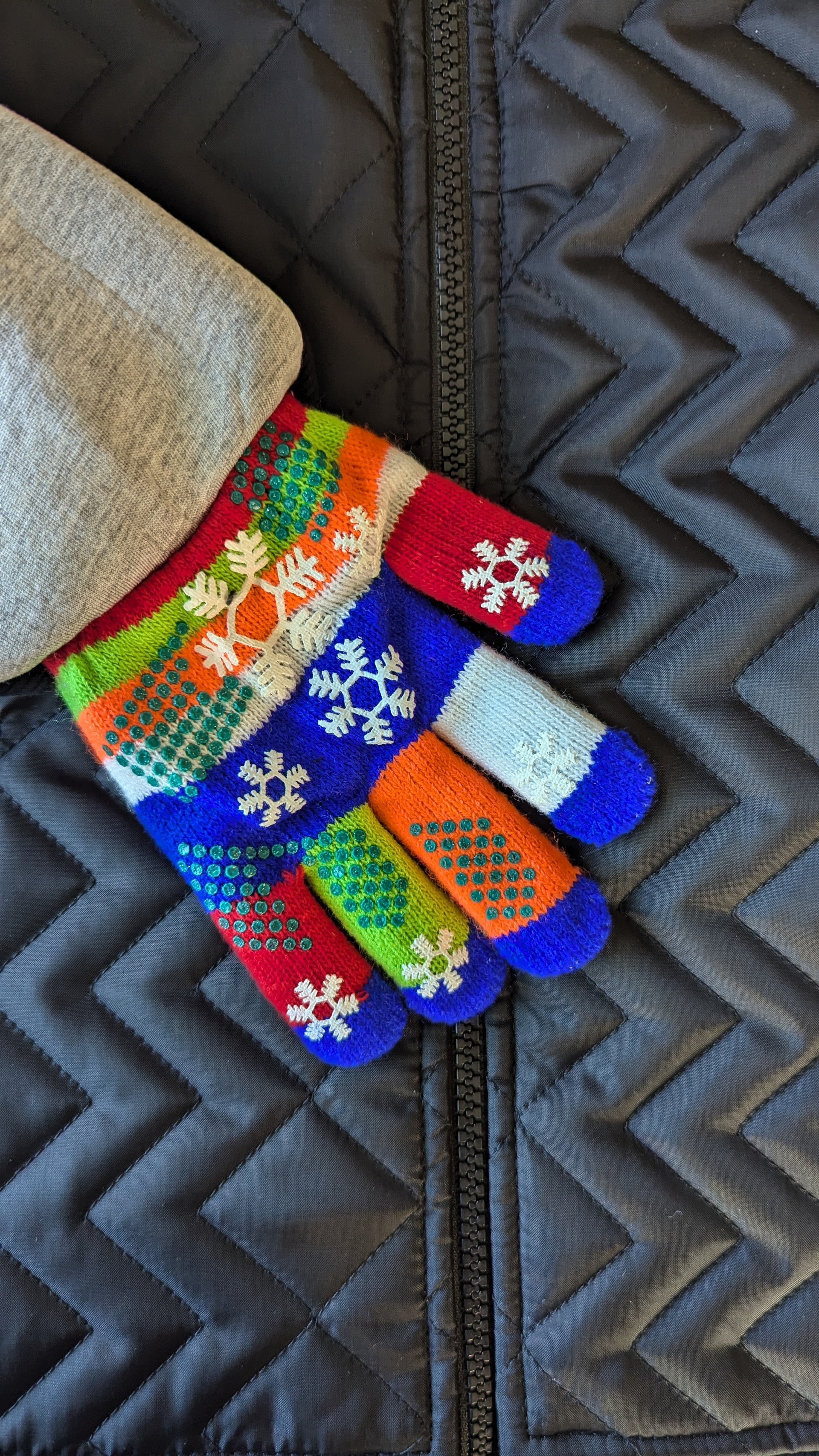 (Size 7-8) Kids Jacket With Attached Gloves - Pick Your Gloves.