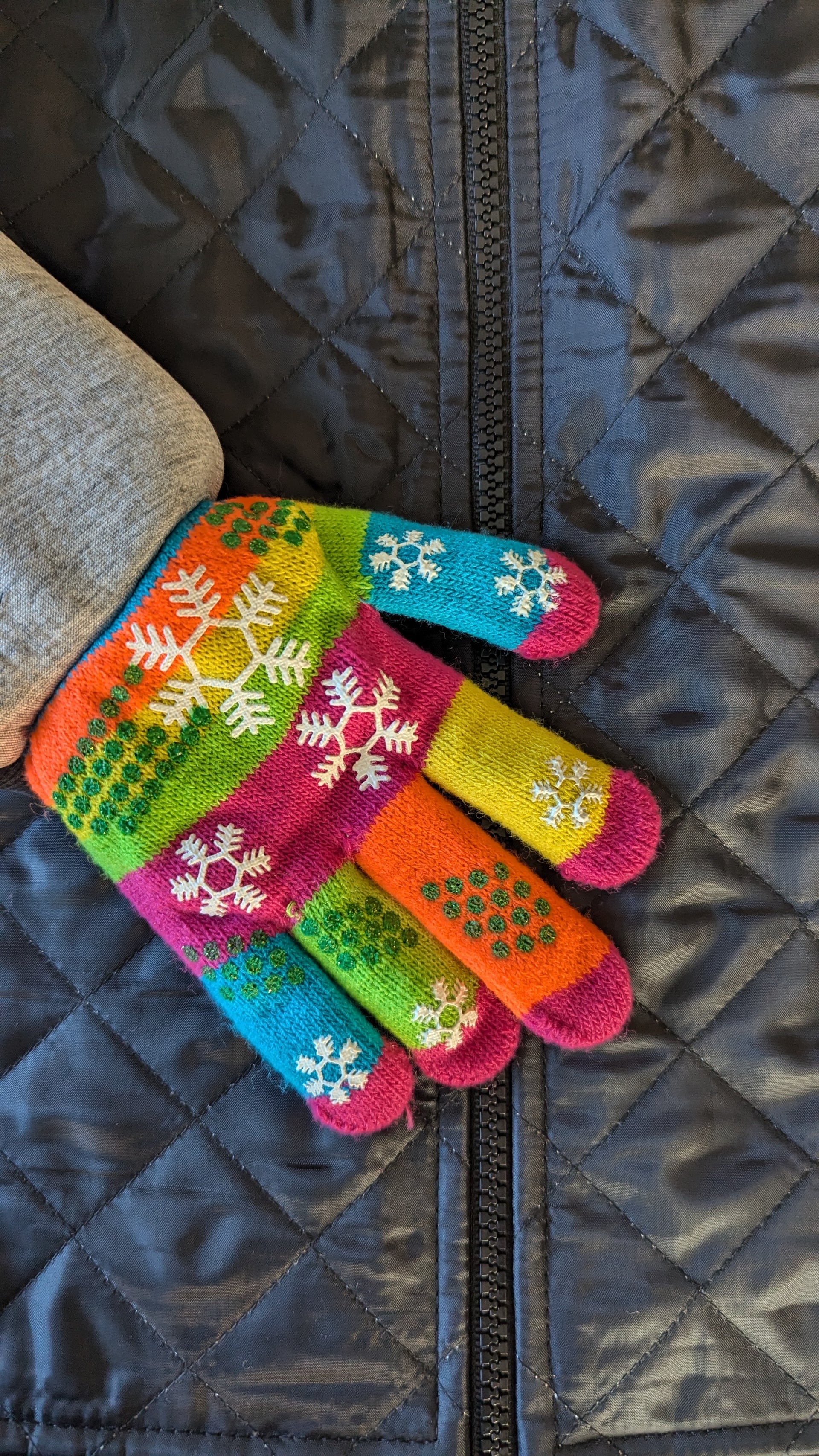 (Size 7-8) Kids Jacket With Attached Gloves - Pick Your Gloves.