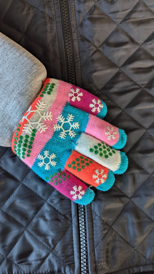 (Size 7-8) Kids Jacket With Attached Gloves - Pick Your Gloves.